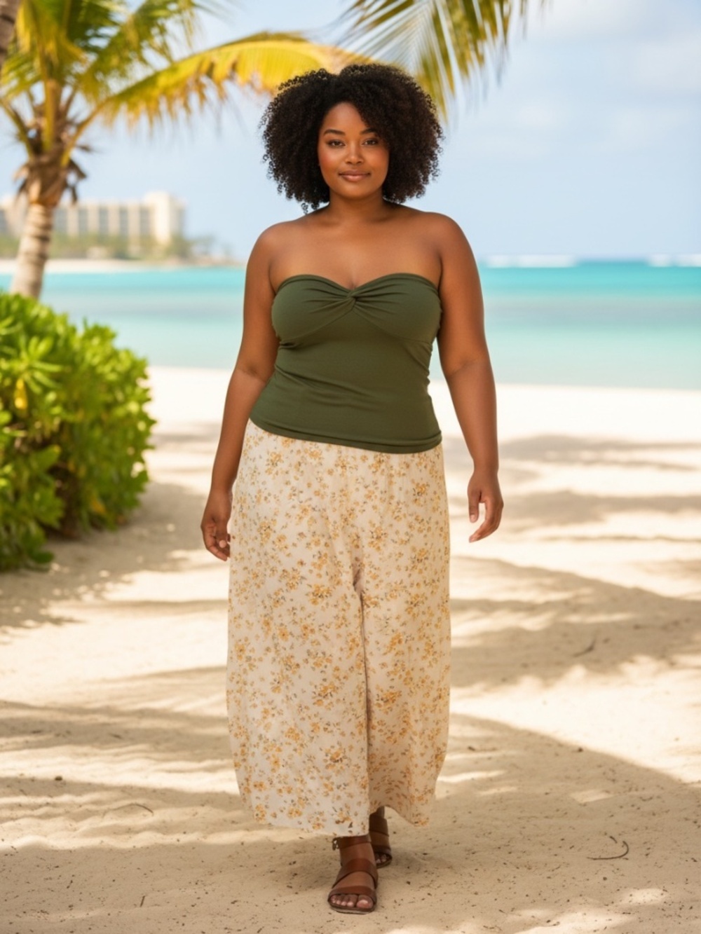 Torrid Foxy Twist Tube Top Tee Olive Green Torrid Size 2
